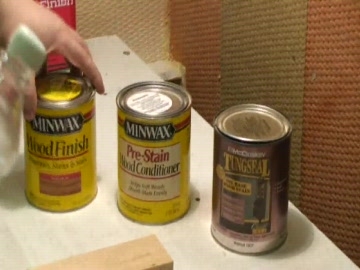 Покрытие образцов из бука морилкой