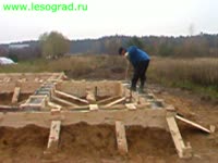 Укладка бетона в фундамент