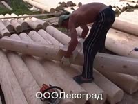 Дом из бревна на цоколе