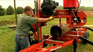 Wood-Mizer LT28 Portable Sawmill: Easy Offbearing Bed Shape!