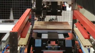 Сверлильно-присадочная линия с CNC Priess & Horstmann - работа сверлильной головы