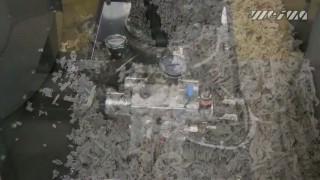 Брикетировочный пресс WEIMA C 150. Прессование клейкой пленки.