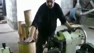 Работа лущильного станка