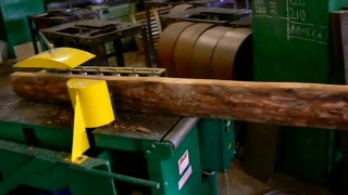 видео работы станка ребровогорбыльный ГРТМ-500 (для переработки горбыля в обрезную и тарную доску) - 2