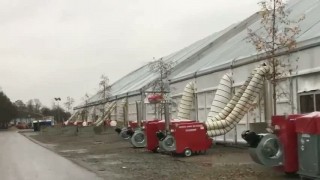 Нагреватели воздуха JUMBO производства BIEMMEDUE (Италия) применяются для обогрева лагеря беженцев в Германии.