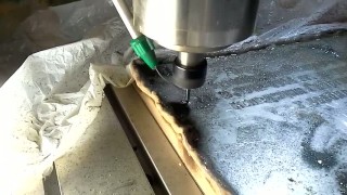 Гравировка нержавейки на станке ЧПУ... Станок ЧПУ Волжанин ( Shtalmark CNC)