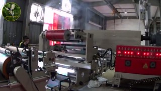 ЭКСТРУЗИОННЫЙ ЛАМИНАТОР С ВЕРХНЕЙ ПОДАЧЕЙ БОПП ПЛЕНКИ В ЗОНУ КОМПАУНДИРОВАНИЯ