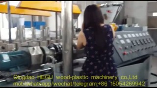 Конический двухшнековый экструдер для производства гранулов из ПВХ+деревянных мук