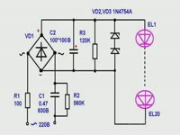 для чего это нужно/Отличительные особенности - Простая схема источника питания светодиодной лампы