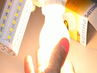 Сравнение светодиодной лампыи лампы накаливания 75Вт