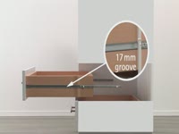 Ball-bearing partial extension runners for 17mm groove: Do-It-Yourself with Hettich