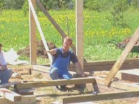 Каркасный дом. Верхняя обвязка и стойки.