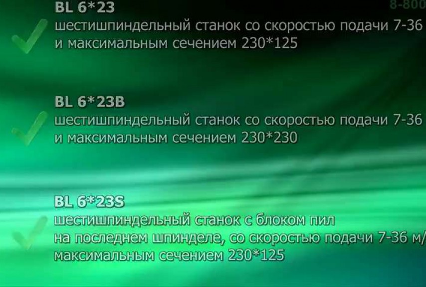 Станок четырехсторонний для погонажа и бруса BL 6-23 SP