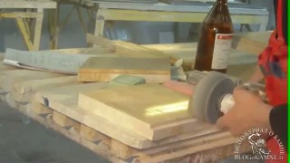 Изготовление Камина из мрамора. 4-я серия (шлифуем русты)