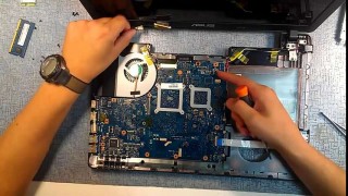 Как разобрать ноутбук ASUS K55D, K45D, K75 (ASUS K55D disassembly)