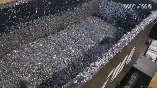 Промышленный шредер WEIMA WL 1000 + Брикетировочный пресс TH 1500. Измельчение и прессование алюминия.