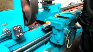 работа токарного станка РТ648 с удлинённой станиной