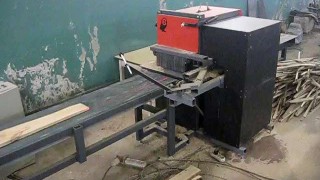Кромкообрезной станок Сова-К, распиловка дуба