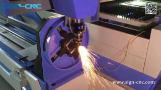 Оптоволоконный лазер 500W с вращательным механизмом резак листовая металла и металлическая труба SIGN-1325