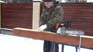 Шаблон для ровной торцовки бруса