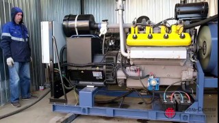 Видео испытание газопоршневой электростанции ГПУ-100, ЭГП-100, АГП-100, ГПА-100, ГПЭС-100, АГ-100 (ЯМЗ-238)