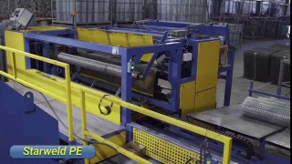 Линия контактной сварки Starweld PE от компании PRATTO S.A. для производства рулонной сетки.