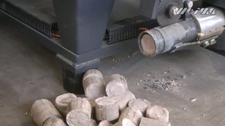 Брикетировочный пресс WEIMA C 150. Прессование текстильной пыли.