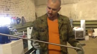 Станок ШКП 20-50 шлифует нержавеющую трубу 18 мм