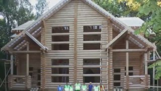 Станок для оцилиндровки бревен ОЦС-1. Производство оцилиндровки бревен на станке.