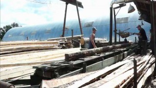 работа дисковой пилорамы Стровен ЦДС-1100