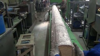 Брусующий (брусовальный) двухвальный 12-ти пильный многопильный дисковый станок СБ2В-340 высота пропила 340 мм40