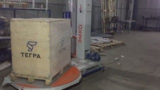 Паллетообмотчик ЭМКА. Испытания обмотки сеткой для овощей