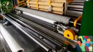 Автоматическая машина для перемотки пленочных материалов на заданную длину.